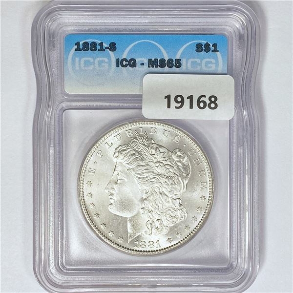 1881-S Morgan Silver Dollar ICG MS65