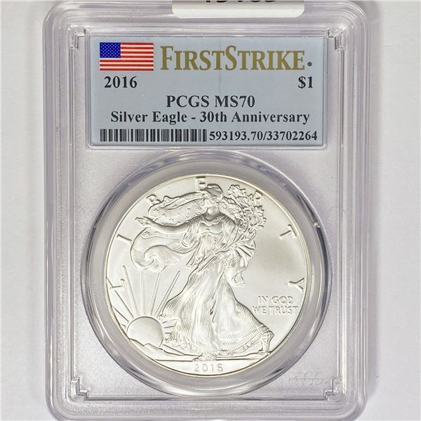 2016 American Silver Eagle PCGS MS70 30th Anniv.