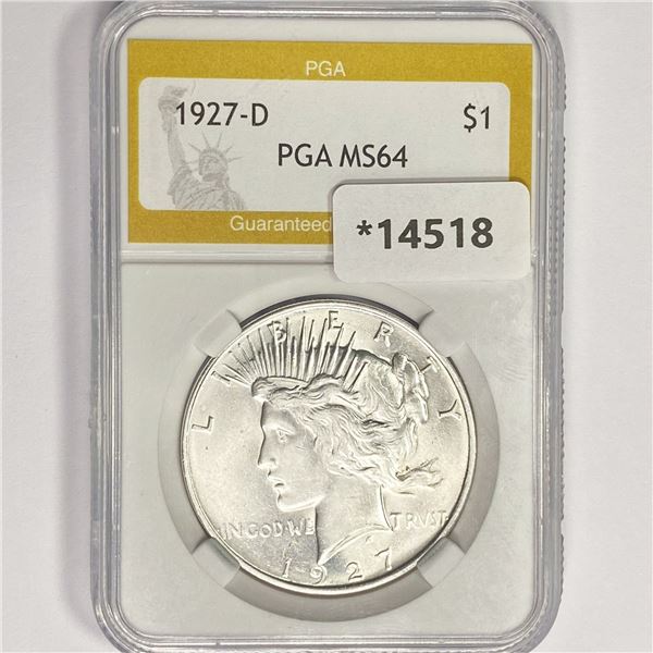 1927-D Silver Peace Dollar PGA MS64