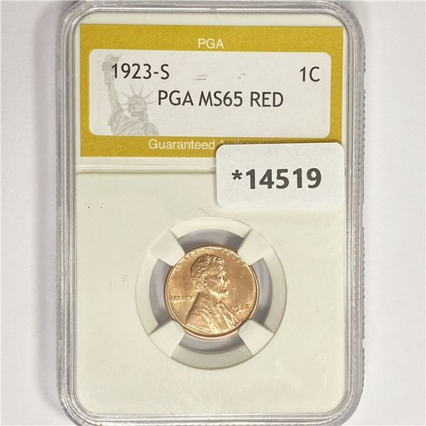 1923-S Wheat Cent PGA MS65 RED