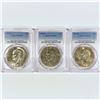 Image 1 : 1974 Set (3) Eisenhower Silver Dollars PCGS MS65