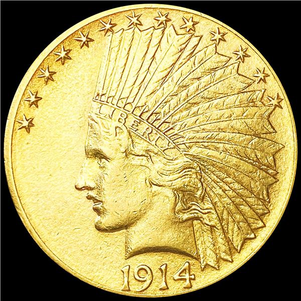 1914-D $10 Gold Eagle NEARLY UNCIRCULATED