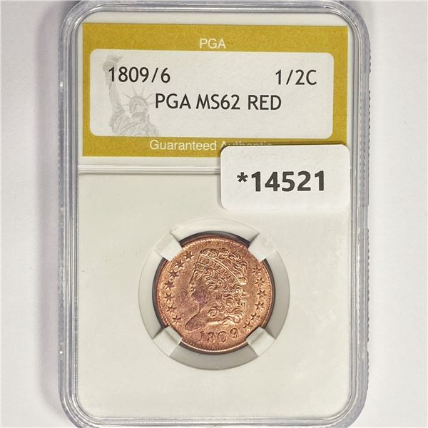 1809/6 Classic Head Half Cent PGA MS62 RED