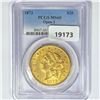 Image 1 : 1873 $20 Gold Double Eagle PCGS MS60 Open 3