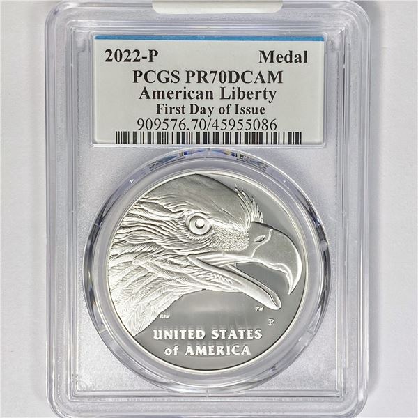 2022-P 1oz Silver Liberty Medal PCGS PR70 DCAM,