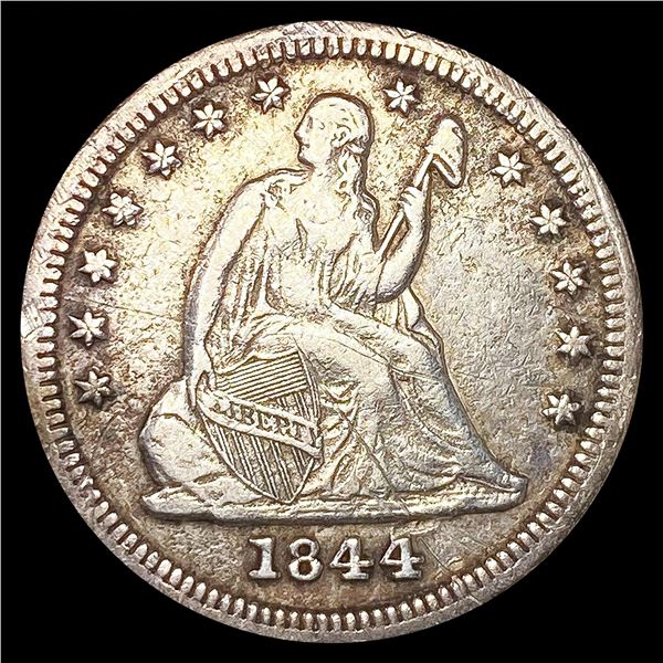 1844-O Seated Liberty Quarter ABOUT UNCIRCULATED