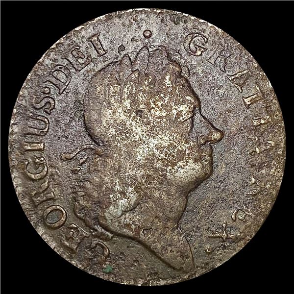 1723 Hibernia Colonial Cent NICELY CIRCULATED
