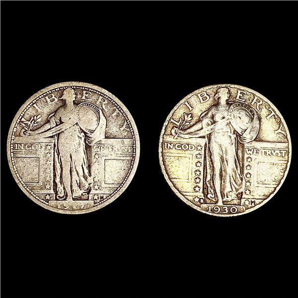 (2) Standing Liberty Quarters (1917, 1930-S) NICE