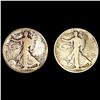 Image 1 : (2) 1917-D Walking Half Dollars NICELY CIRCULATED