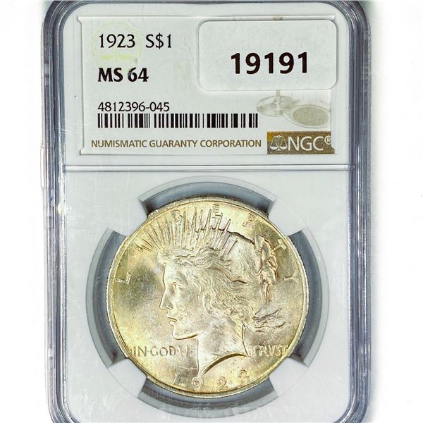 1923 Silver Peace Dollar NGC MS64