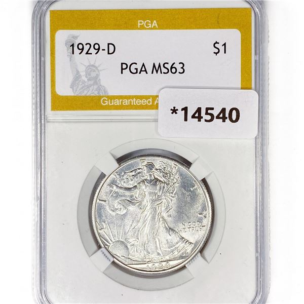 1929-D Walking Liberty Half Dollar PGA MS63