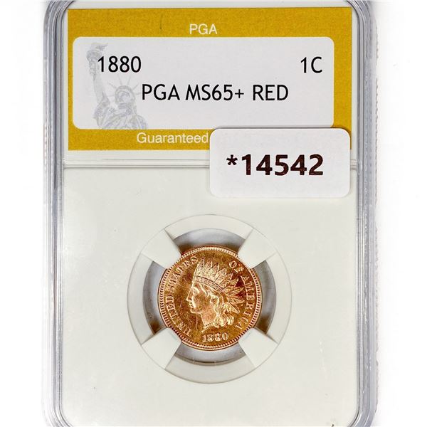 1880 Indian Head Cent PGA MS65+ RED