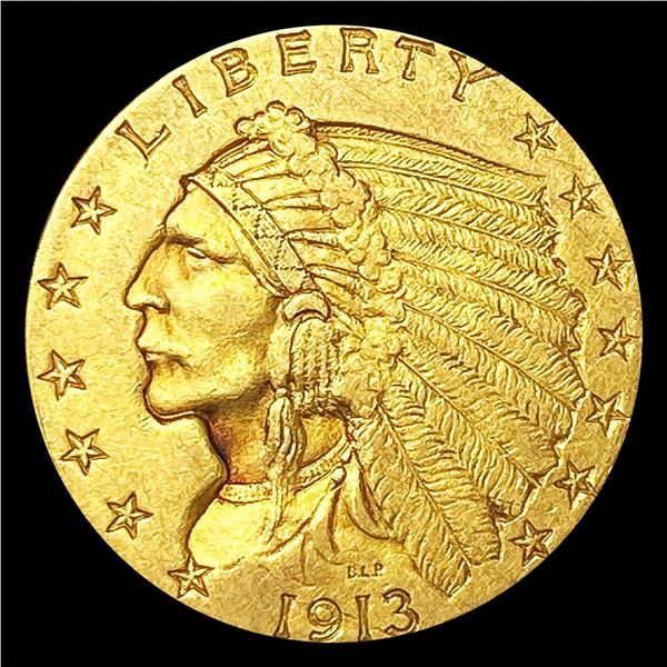 1913 $2.50 Gold Quarter Eagle CLOSELY UNC