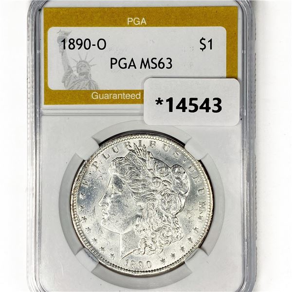 1890-O Morgan Silver Dollar PGA MS63
