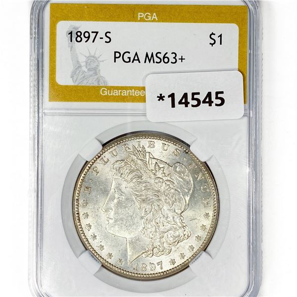 1897-S Morgan Silver Dollar PGA MS63+