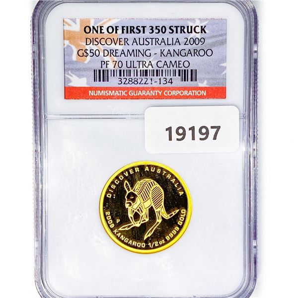2009 $50 1/02oz Australia Gold Kangaroo NGC PF70