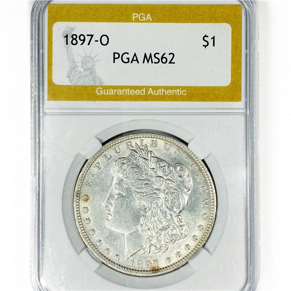 1897-O Morgan Silver Dollar PGA MS62