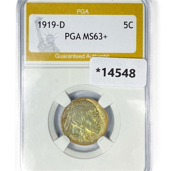 1919-D Buffalo Nickel PGA MS63+