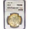 Image 1 : 1922 Silver Peace Dollar NGC MS63