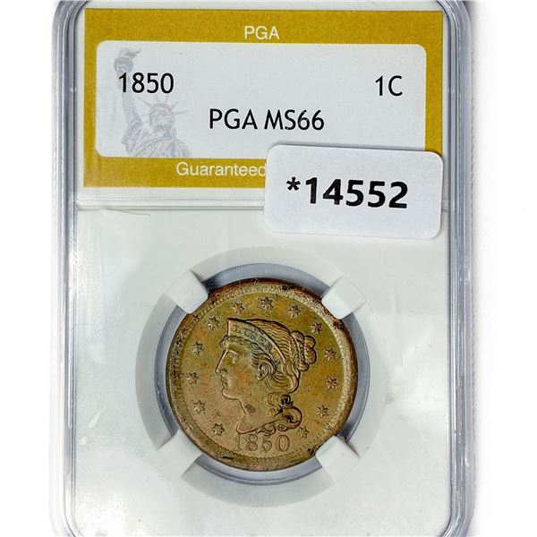 1850 Large Cent PGA MS66