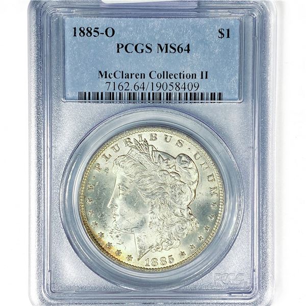 1885-O Morgan Silver Dollar PCGS MS64 McCLaren