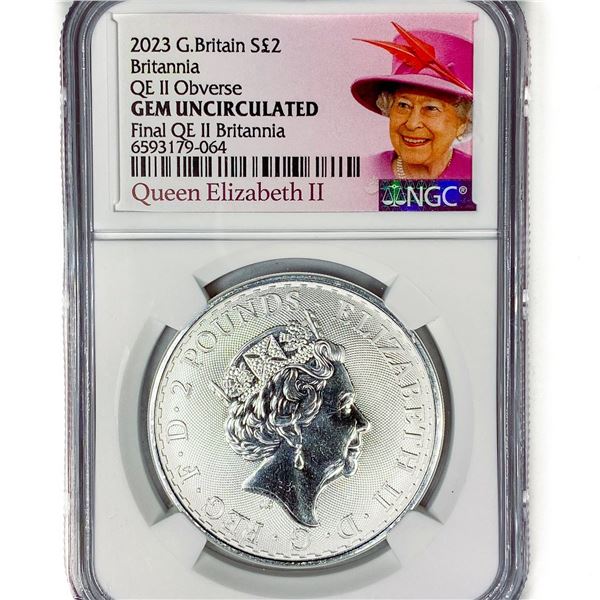 2023 1oz G.Britain S2Â£ NGC GEM UNC Q. Elizabeth