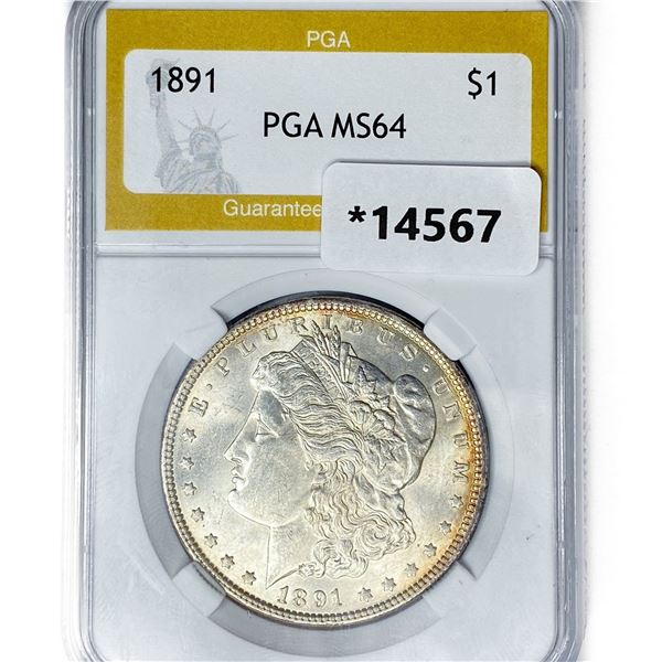 1891 Morgan Silver Dollar PGA MS64