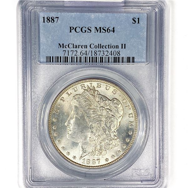 1887 Morgan Silver Dollar PCGS MS64