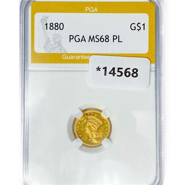 1880 Rare Gold Dollar PGA MS68 PL