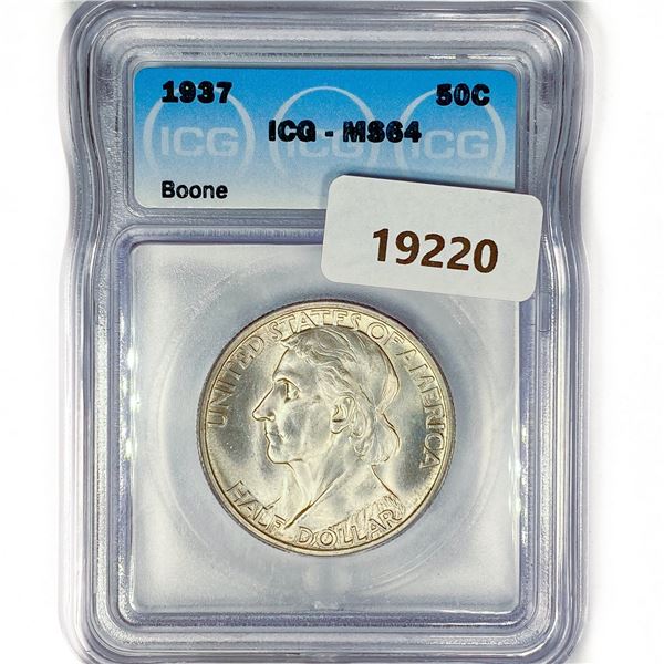 1937 Boone Half Dollar ICG MS64