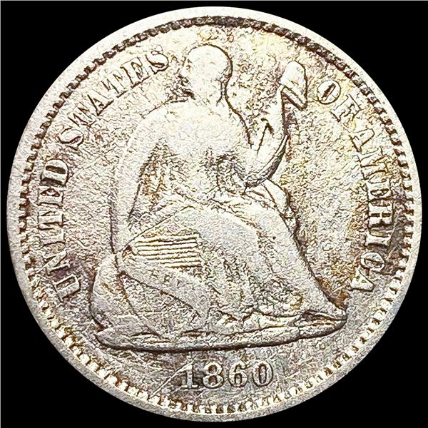 1860-O Seated Liberty Half Dime NICELY CIRCULATED