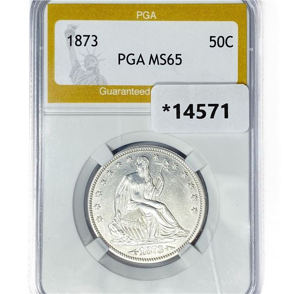 1873 Seated Liberty Half Dollar PGA MS65