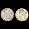 Image 1 : (2) 1935 Peace Silver Dollars NICELY CIRCULATED