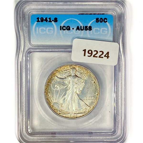 1941-S Walking Liberty Half Dollar ICG AU58