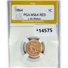 Image 1 : 1864 Indian Head Cent PGA MS64 RED, L on Ribbon