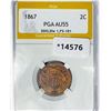 Image 1 : 1867 Two Cent Piece PGA AU55 DDO, Die 1, FS-101