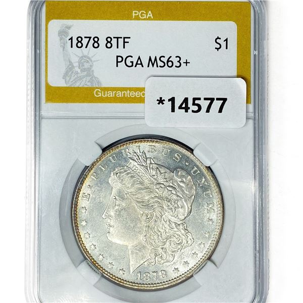 1878 8TF Morgan Silver Dollar PGA MS63+