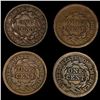 Image 2 : (4) Large Cents (1838, 1848, 1850, 1852) NICELY C
