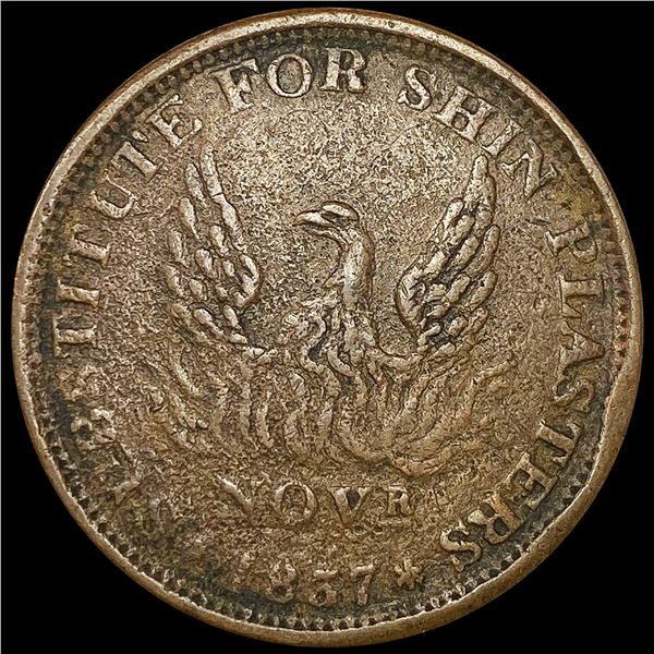 1837 Phoenix Hard Times Token NICELY CIRCULATED