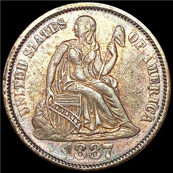 1887 Seated Liberty Dime ABOUT UNCIRCULATED