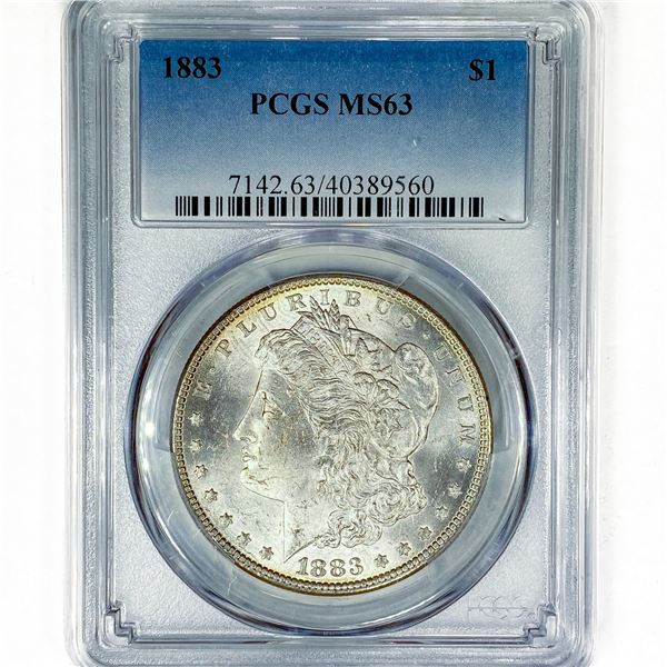 1883 Morgan Silver Dollar PCGS MS63