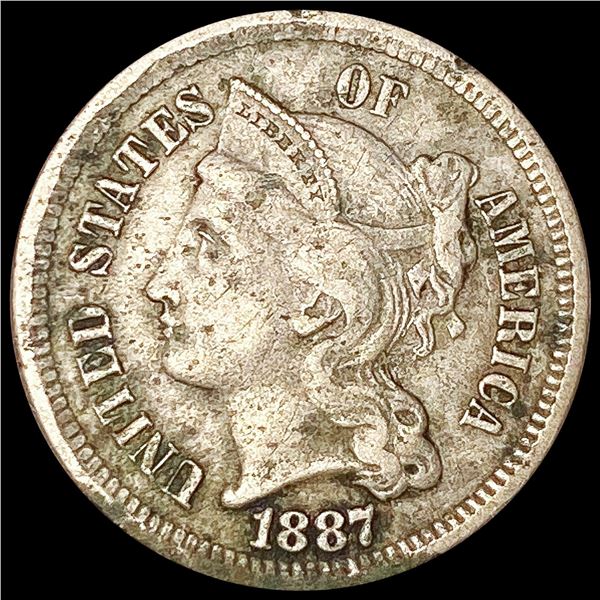 1887 Nickel Three Cent NICELY CIRCULATED