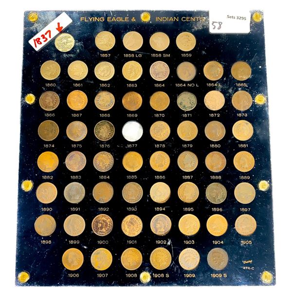 1837-1909 Flying Eagle & Indian Head Cent Set (58