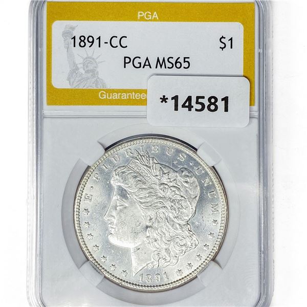 1891-CC Morgan Silver Dollar PGA MS65
