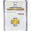 Image 1 : 1858 Rare Gold Dollar NGC MS62 Label Error