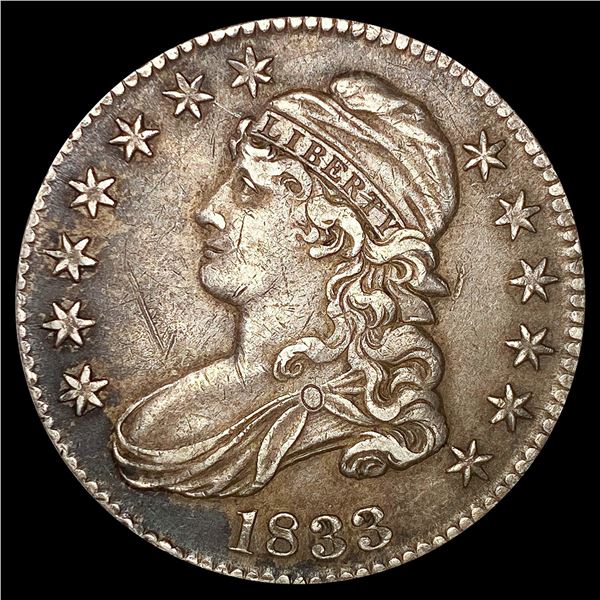 1833 Capped Bust Half Dollar LIGHTLY CIRCULATED