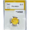 Image 1 : 1927 $2.50 Gold Quarter Eagle PGA MS63+