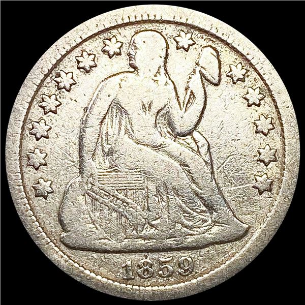 1859-O Seated Liberty Half Dime NICELY CIRCULATED