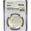 Image 1 : 1921-D Morgan Silver Dollar NGC MS63