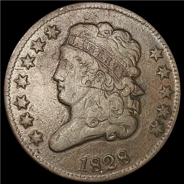 1828 12 Star Classic Head Half Cent LIGHT CIRC